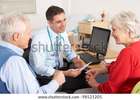 Similar – Image, Stock Photo NHS UK doctor taking patient blood sample