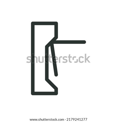 Turnstile isolated icon. Access control tripod turnstile vector icon with editable stroke.