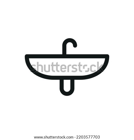 Wash basin isolated icon, bathroom sink vector icon with editable stroke