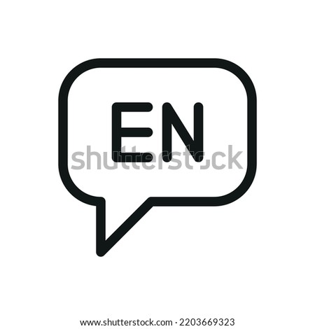 Speak English isolated icon, speaking English language outline vector icon with editable stroke