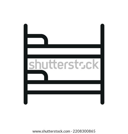 Bunk bed isolated icon, hostel vector icon with editable stroke