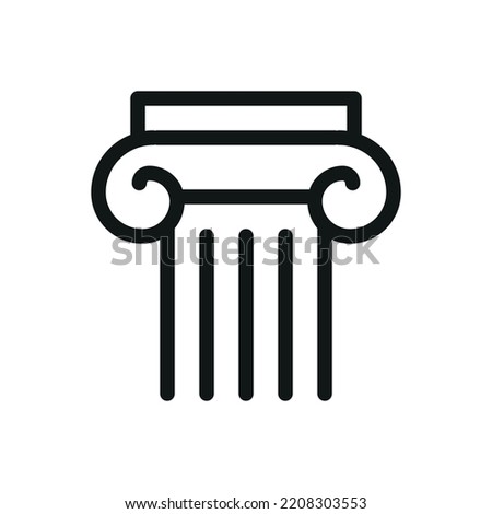 Column isolated icon, ancient antique architecture outline vector icon with editable stroke