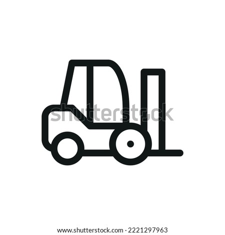 Forklift isolated icon, fork lift truck linear vector symbol with editable stroke