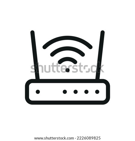 Wifi router isolated icon, wlan modem outline vector icon with editable stroke