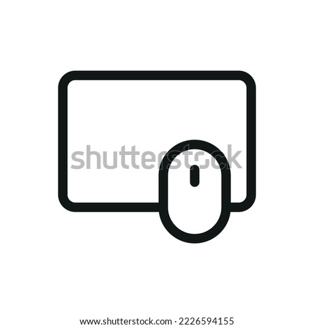 PC Mouse pad isolated icon, computer mousepad outline vector icon with editable stroke