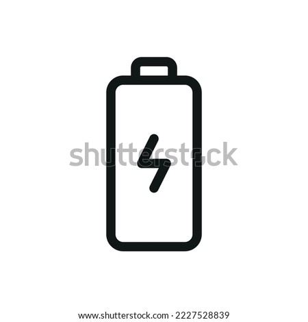 AA battery isolated icon, charging battery outline vector icon with editable stroke