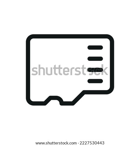 Memory card isolated icon, SD card vector icon with editable stroke