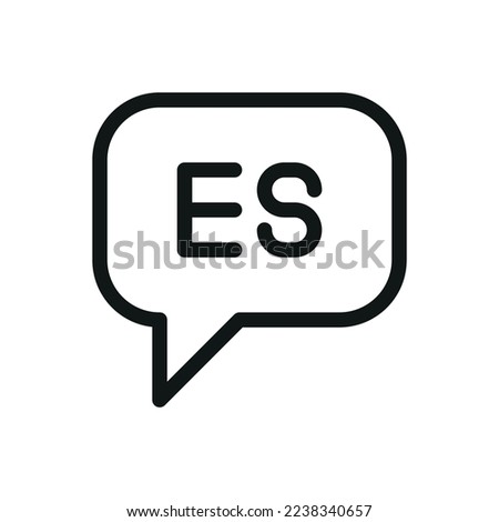 Speak Spanish speech bubble isolated icon, speaking Spanish language outline vector icon with editable stroke