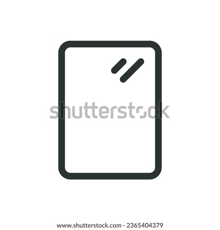 Wall mirror isolated icon, rectangular mirror vector icon with editable stroke