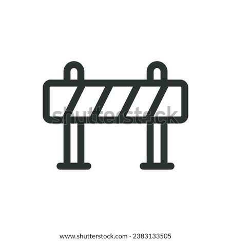 Road barrier isolated icon, traffic barricade vector icon with editable stroke