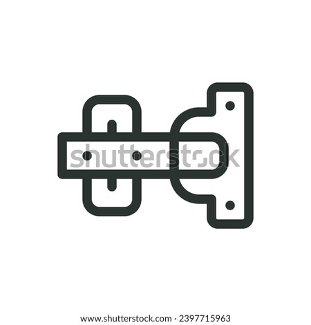 Furniture hinge isolated icon, cabinet hinges vector icon with editable stroke