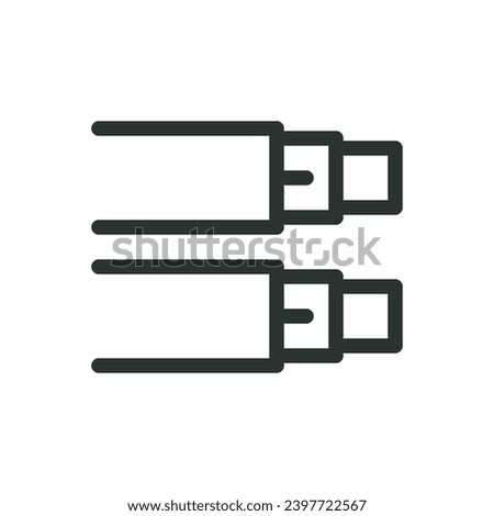 Drawer runners isolated icon, cabinet slides vector icon with editable stroke