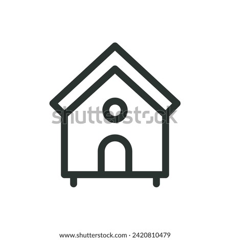 Chicken coop isolated icon, hen house vector symbol with editable stroke