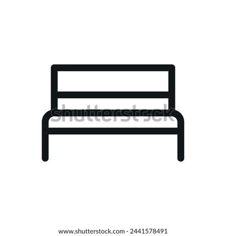 Garden bench isolated icon, wooden park bench vector symbol with editable stroke