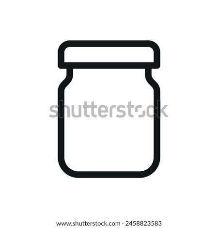 Canning jar isolated icon, glass jar vector symbol with editable stroke