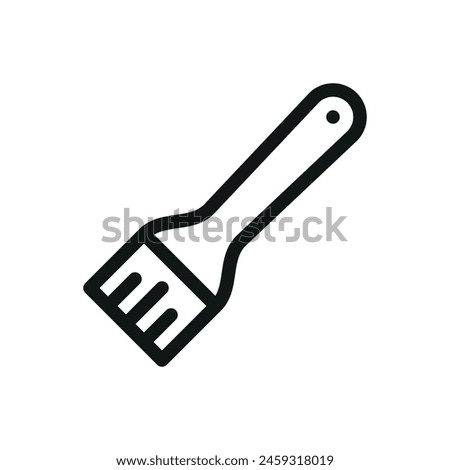 Cooking brush isolated icon, silicone BBQ brush vector symbol with editable stroke