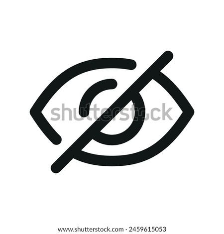Invisible eye isolated icon, eye slash linear icon, no views outline vector icon with editable stroke
