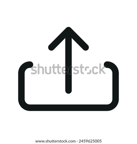 Upload file isolated icon, uploading linear icon, export outline vector icon with editable stroke