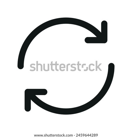 Data synchronize isolated icon, rotate linear icon, sync outline vector icon with editable stroke