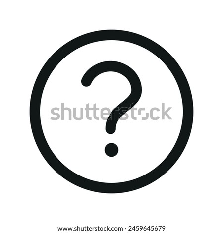 Question mark round isolation icon, help mark circle linear icon, more information outline vector icon with editable stroke