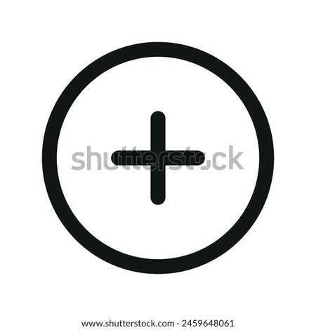Plus circle isolated icon, add round outline vector icon with editable stroke