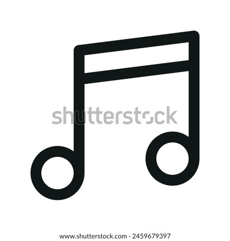 Music note isolated icon, sound outline vector icon with editable stroke