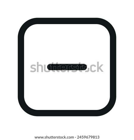 Minus square isolated icon, reduce square outline vector icon with editable stroke