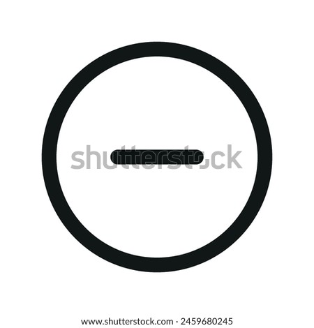 Minus round isolated icon, minus circle outline vector icon with editable stroke