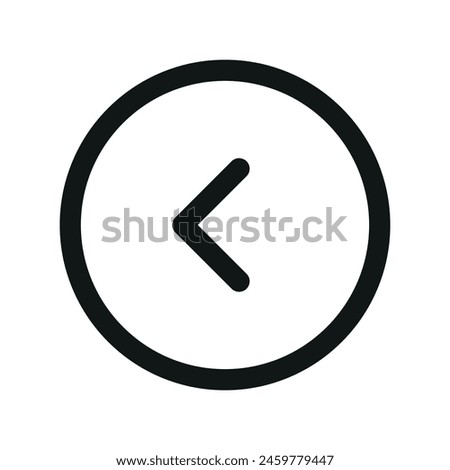 Left circle isolated icon, left arrow round outline vector icon with editable stroke