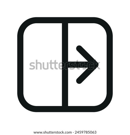 Turn page isolated icon, flip horizontal linear icon, invert outline vector icon with editable stroke