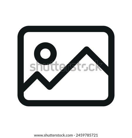 Image isolated icon, pic linear icon, landscape picture outline vector icon with editable stroke