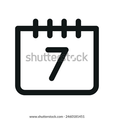 Calendar week isolated icon, 7 days linear icon, week outline vector icon with editable stroke