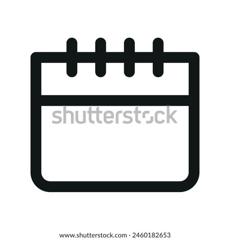 Business calendar isolated icon, blank calendar linear icon, empty calendar outline vector icon with editable stroke