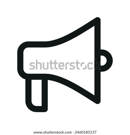 Bullhorn isolated icon, megaphone linear icon, loudspeaker outline vector icon with editable stroke