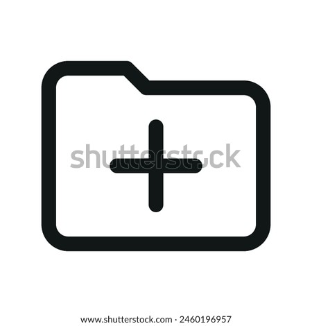 Add folder isolated icon, plus new folder linear icon, add category outline vector icon with editable stroke