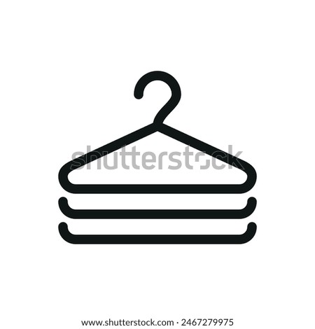 Cloakroom isolated icon, clothes hangers vector symbol with editable stroke