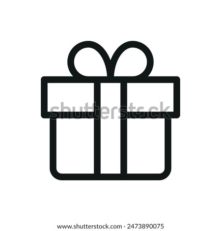 Customer gift isolated icon, client gift box vector symbol with editable stroke