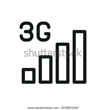 3G signal isolated icon, 3G generation network vector symbol with editable stroke