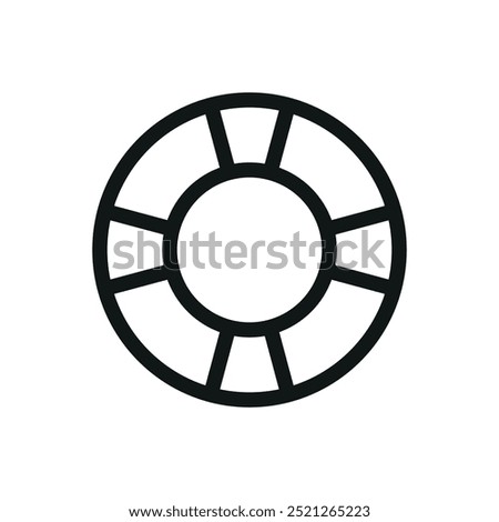 Lifebuoy isolated icon, life buoy vector symbol with editable stroke