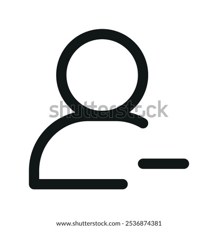 User minus UI icon, remove user simple line user interface vector symbol