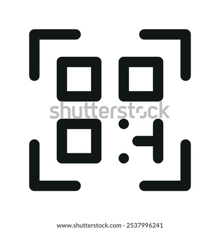 QR code scanner UI icon, QR code reader simple line user interface vector symbol