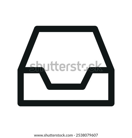 Document tray UI icon, file tray simple line user interface vector symbol