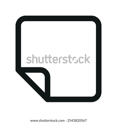 Sticker UI icon, note simple line user interface vector symbol