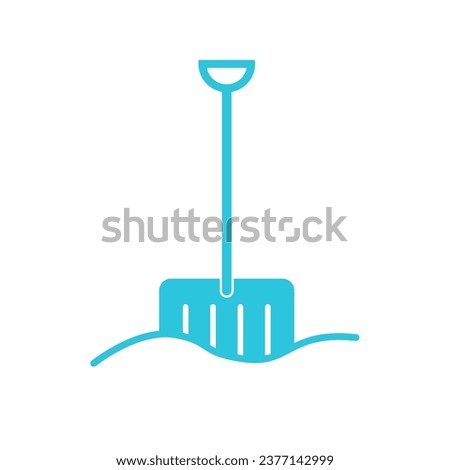 Winter snow shovel icon. Symbol. From blue icon set