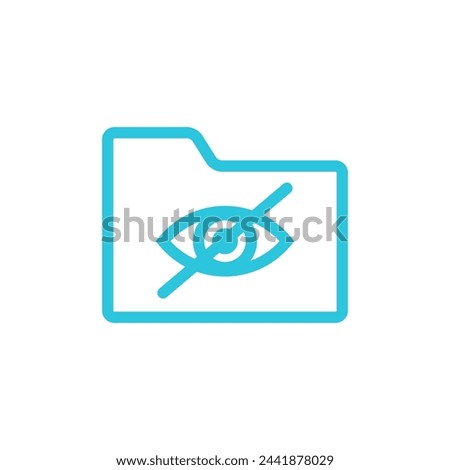 Invisible, hidden data, eye icon. Isolated on white background.  