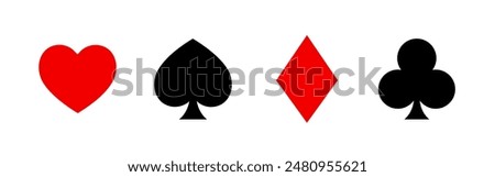 Playing Card Symbols. Isolated on white background.