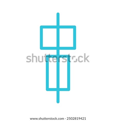 Vertical, objects align icon. Isolated on white background. 