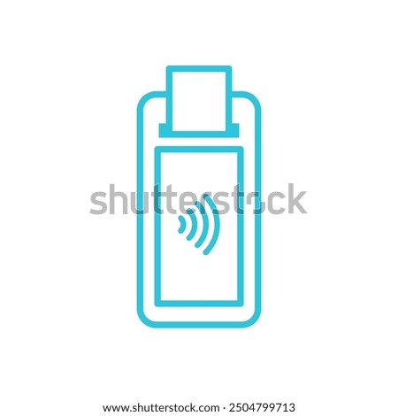 Mobile smart payment receipt printer POS terminal icon. Isolated on white background. 