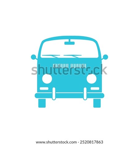 Van icon, Front view Isolated on white background. 