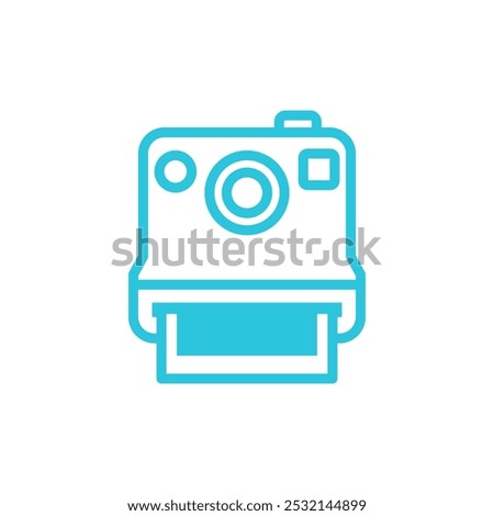 Polaroid Icon for Capturing Moments, Isolated on white background. From blue icon set.